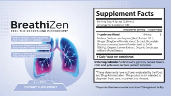 Breathizen supplement facts