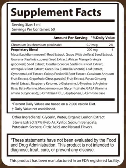 Chocotide Supplement Facts